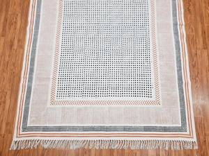 Alfombra de algodón con estampado de bloques, alfombra India hecha a mano, alfombra decorativa Dhurrie para sala de estar - Product Image 3