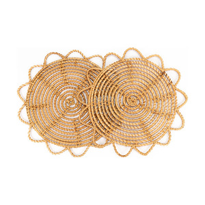 Pour Amazon Offre Spéciale bambou rotin Antique Table assiette décorative Table assiette en osier meubles fête décor luxe - Product Image 1