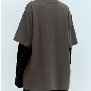 T-shirt streetwear à manches longues, coupe ample, impression sérigraphique double couche, lavage vintage personnalisé, 280 grammes - Product Image 3