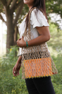 Bolsos de Yute para Mujer, Diseño 2026, Bolso Bandolera de Yute Genuino, Estilo Serpiente, Color Azul, Hecho a Mano, Personalizable - Product Image 3