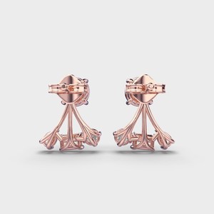 IGI Certified Round Lab Grown Diamond Stud Earrings with Detachable Diamond 14K Rose/Yellow/White Gold Designer Diamond Earrings - Product Image 4