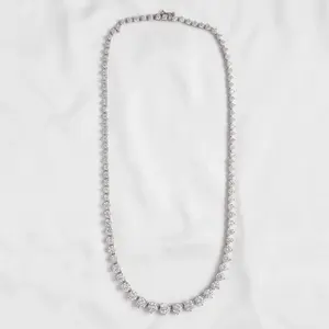 7.00CT Round Cut Moissanite Diamond Women's <b>Tennis</b> <b>Necklace</b> 925 <b>Silver</b> Engagement - Product Image 4