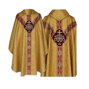 Conception OEM ODM personnalisée de vêtements de père Robes Chasuble de conception de broderie rouge vert violet - Product Image 3