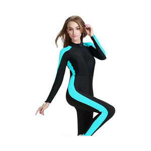 Maillot de bain une pièce pour femmes, manches longues, protection anti-UV, imprimé par sublimation, classique de plage, manches courtes, fermeture éclair, chemise de surf - Product Image 2