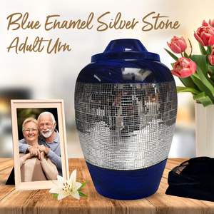 โกศสีน้ําเงินสําหรับเถ้ามนุษย์ผู้ใหญ่ชายและหญิง - โกศเผาศพขนาดใหญ่สําหรับผู้หญิง - สูงถึง 200 ปอนด์ - โกศฝังศพสําหรับผู้ใหญ่ - พิธีศพ - Product Image 2