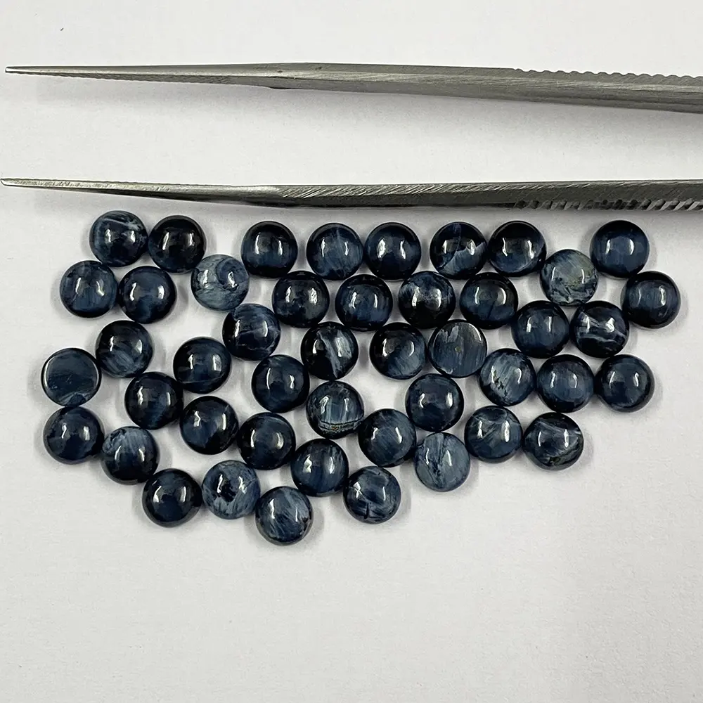 En kaliteli el yapımı doğal mavi Pietersite 4mm yuvarlak Cabochons bizim özel ve lüks koleksiyonu gevşek taşlar