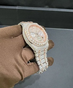 Montre personnalisée Iced Hip Hop VVS Moissanite boîtier en alliage de luxe en or rose et diamant Diamètre du cadran 41mm - Product Image 3