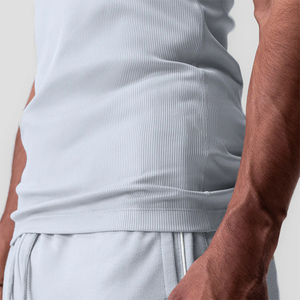 Camisetas Deportivas de Tirantes para Hombre, Corte Ajustado, Clásicas, Acanaladas, de Nailon y Elastano, para Gimnasio, Entrenamiento y Fitness - Product Image 4