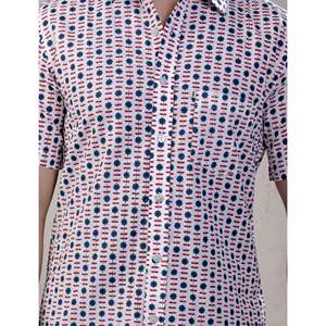 Camisas Casuales de Manga Corta Estampadas 100% Algodón para Hombre, Tela Popelina Transpirable, Talla XL - Product Image 2