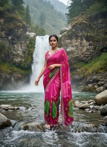 Dernier modèle de sari en georgette super pure avec imprimé Bandhani Jodhpur et magnifique travail de pita - Product Image 2