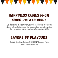 Keripik Kentang Kicco Exotic Snacks Rasa Campuran Goreng Asin Kemasan Kaleng Bersertifikat Halal 100g