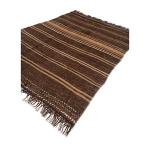 Tapis en jute et chanvre noués à la main Nuray rayés beige et marron Paem-1056 pour usage domestique - Product Image 2
