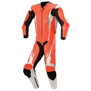 Combinaison en cuir de vachette professionnelle unisexe pour moto, personnalisée, avec protections CE, bosse aérodynamique, imperméable et coupe-vent - Product Image 2