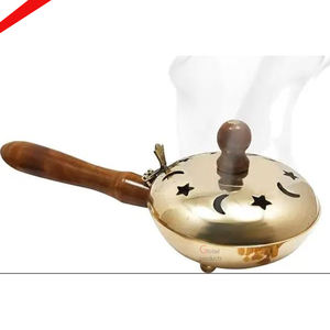 Brûleur Bakhoor en laiton en métal pur le plus vendu avec manche en bois - Product Image 1