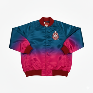 Veste en satin ombré brillant Delta Sigma Theta en gros, veste grecque multicolore à dégradé de couleurs, fabricant de veste tie-dye - Product Image 3