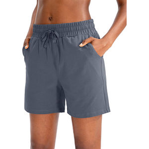 Pantalones cortos clásicos de lana de cintura alta para mujer con bolsillos Pantalones cortos clásicos decorados con patrón de moda transpirable para mujer - Product Image 1