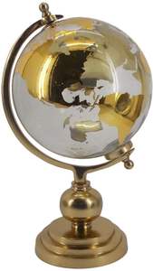 Globo de metal grabado con función giratoria y superficie detallada adecuada para exhibición educativa o decoración elegante - Product Image 3