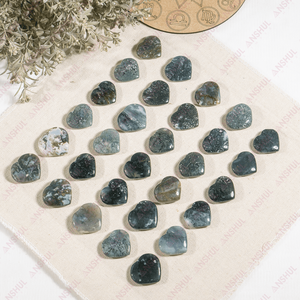 Venta al por Mayor de Mini Corazones de Ágata Musgosa para Sanación Emocional, Decoración y Meditación - Product Image 6