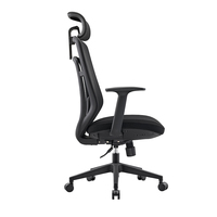 Vente en gros de chaise d'ordinateur portable réglable chaise de bureau ergonomique en maille chaise noire à dossier haut pour le personnel