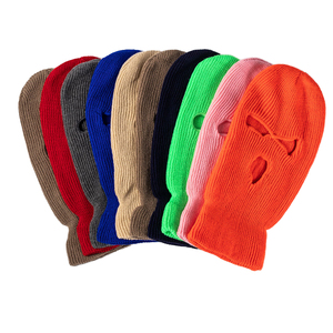 Masque de ski intégral coupe-vent de moto avec logo personnalisé pour hommes cagoule chaude d'hiver tricotée 3 trous masque de chapeaux de ski en tricot pour le ski - Product Image 5