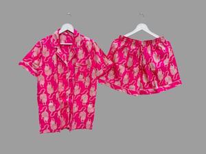 ชุดนอนผ้าฝ้ายขาสั้นทำมือชุดนอนใส่สบายลายดอกไม้สำหรับใส่ในบ้านเป็นของขวัญที่สมบูรณ์แบบสำหรับฤดูใบไม้ผลิและฤดูร้อน - Product Image 3