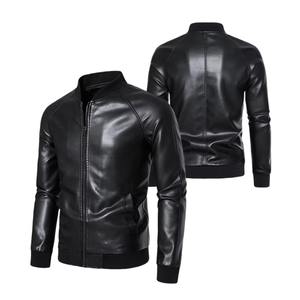 Veste d'équitation en cuir vintage personnalisée du fabricant pour hommes veste en cuir PU coupe-vent noire pour moto printemps automne - Product Image 1