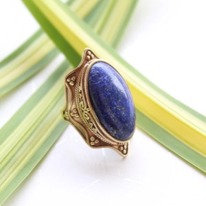 Men's <b>Lapis</b> <b>Lazuli</b> Signet <b>Ring</b> 18K Gold & Silver Fine Jewelry With Gemstones for Gifts - Product Image 4