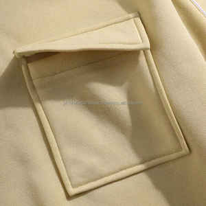 Sudadera con capucha de peso pesado Vintage para hombre, sudadera de algodón térmico de felpa de gran tamaño, diseño bordado, ropa de calle de invierno sólida - Product Image 5