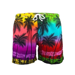 Shorts de bain pour hommes de marque, à nouer, pour l'été, mode plage, séchage rapide, respirant, taille élastique, vacances, personnalisé, 100% polyester - Product Image 2