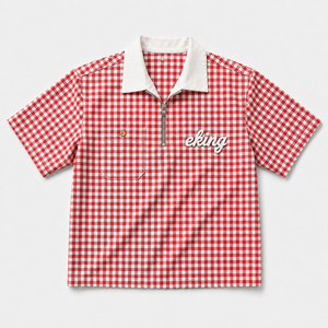 <span class=keywords><strong>Camicia</strong></span> Classica <span class=keywords><strong>a</strong></span> <span class=keywords><strong>Righe</strong></span> <span class=keywords><strong>Rosse</strong></span> e Bianche Personalizzata per <span class=keywords><strong>Uomo</strong></span>, Cerniera in Metallo OEM, Logo Ricamato, <span class=keywords><strong>Camicia</strong></span> da Lavoro con Tasca - Product Image 6