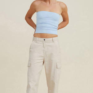 Fitness & Yoga Workout Tube <b>Tops</b> For Women's With Best Quality Material Breathable Tube <b>Tops</b> For Women's Made In Pakistan - Product Image 3