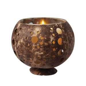Hot Selling 2025 Coconut <b>Shell</b> Tea <b>Light</b> Holder/ Coconut <b>Shell</b> Candle Holder Made in Vietnam - Product Image 6