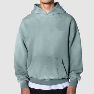 Sun Fade Acid Wash Hoodies Sweat à capuche zippé personnalisé 100% coton poids lourd pull bouffée surdimensionné Streetwear - Product Image 3