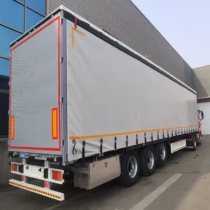China Wholesales 45 Ton Tri Axle Van Side Curtain Container Semi Trailer