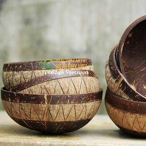 ชามกะลามะพร้าวธรรมชาติชามมะพร้าวขัดเงาชุดช้อนชามกะลา100% ใหม่ - Product Image 5