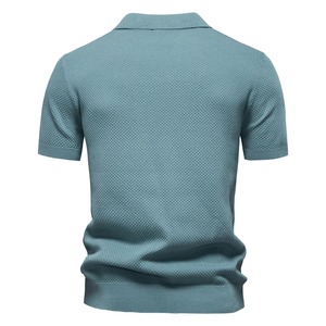 Polo d'été respirant pour hommes, polo décontracté à manches courtes de couleur unie, polo léger et extensible pour hommes - Product Image 3