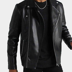 Chaqueta de Motociclista de Cuero para Hombre, Invierno 2025, con Capucha, Resistente al Viento, Corte Ajustado, Cierre Asimétrico con Cremallera y Cinturón - Product Image 6