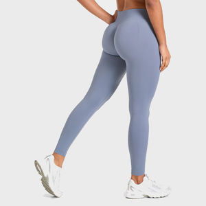Service OEM, meilleur prix du fabricant, leggings pour femmes personnalisés, logo sur la taille, vêtements de yoga professionnels, pantalon uni antibactérien - Product Image 6