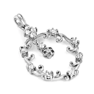 Pendentif en argent 925 avec zircone cubique pour femmes, fait à la main, motif de chiffres en or rose, plaqué rhodium, pendentifs de charme pour un usage quotidien - Product Image 3
