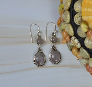 925 argent Sterling massif goutte de haute qualité incroyable ovale coupe rose Rose Quartz pierre précieuse à la mode fantaisie forme belle conception - Product Image 1