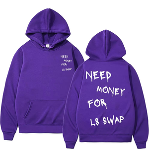 Funny Need Money Double Sided Print <b>Hoodie</b> <b>Men</b> Women Casual Fashion <b>Oversized</b> Sweatshirt <b>Men's</b> <b>Fleece</b> Cotton Hoodies - Product Image 4