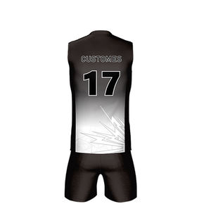 ชุดยูนิฟอร์มวอลเลย์บอลสีดำและสีขาวแบบเรียบง่าย 100% โพลีเอสเตอร์ สำหรับทุกเพศ ออกแบบใหม่ล่าสุด ราคาประหยัด - Product Image 6