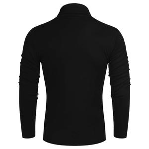 Chemise à col roulé à manches longues personnalisée pour hommes Pull en coton OEM ODM Sweat-shirt de superposition Tissu doux - Product Image 2