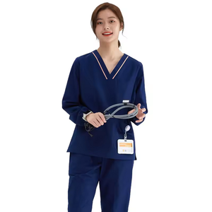 Juego de fregado personalizado con uniforme de manga corta y larga Material suave Uniforme de hospital cómodo - Product Image 4