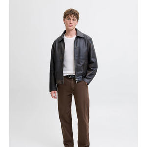 Jeans décontractés pour hommes, coupe droite extensible, ample, grande taille, pantalon personnalisé de haute qualité, jeans baggy délavés clairs, pantalon en denim - Product Image 3