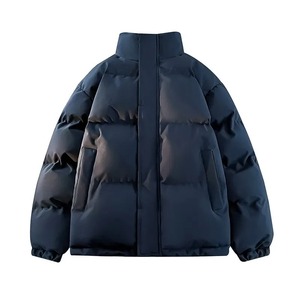 Chaqueta acolchada con cuello levantado de invierno 2025 personalizada para hombres y mujeres, abrigo de lona holgado grueso, marca informal de moda - Product Image 5
