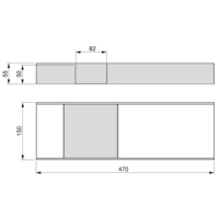 Emuca Espagne Modèle 3069135 Gris anthracite 150x470mm Boîte de commande Organisateur de tiroir Acier et bois