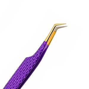 Pinzas de Fibra para Extensión de Pestañas Sevmek, Nuevas, 10 mm de Longitud, Degradado Morado, Acero Inoxidable, Profesional, Alta Precisión - Product Image 3