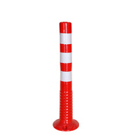Poteau de signalisation routière flexible réfléchissant rouge et jaune anti-collision pour l'isolation des voies communautaires