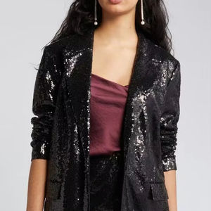 Chaqueta de Lentejuelas para Mujer, Abrigo Brillante para Fiesta, Blazer con Purpurina, Ropa de Abrigo Elegante, Ropa de Noche para Club, Tops Estilizados - Product Image 1